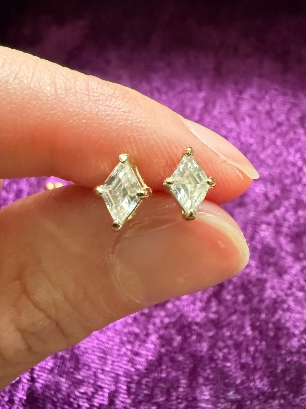 Classic Clear Stone Kite-Cut Stud Earrings